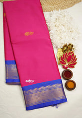 Sico Gadwal  pink with blue - Madras Sarees